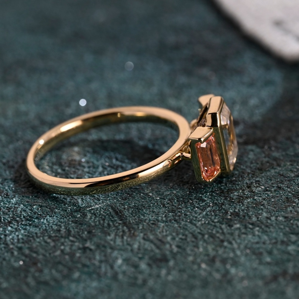 Emerald Cut 3 Stone Ring - image 6